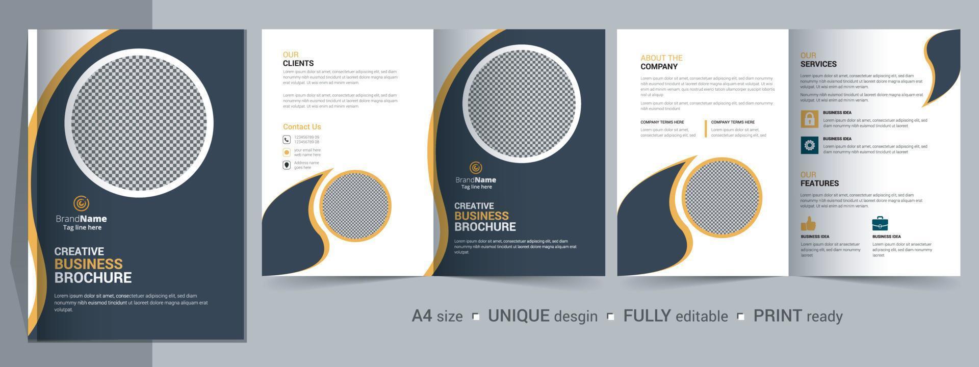 Kreatives modernes Business Bifold Template-Design für Unternehmen. vektor