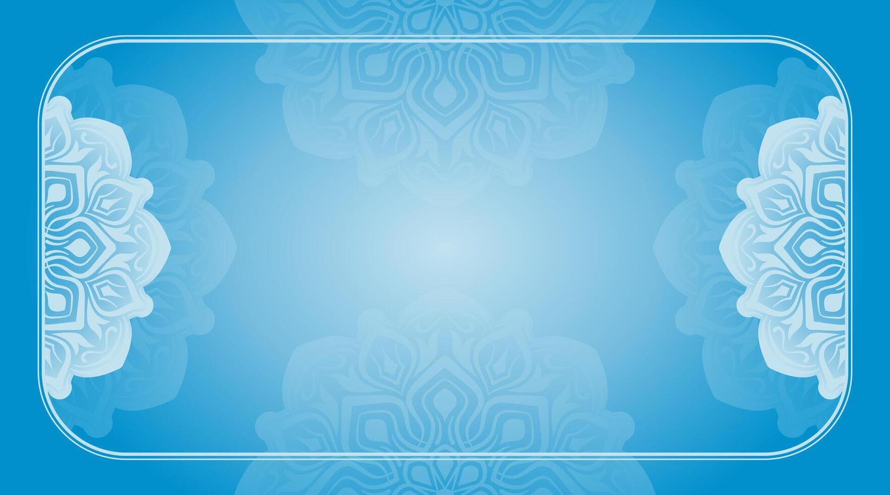 blå lutning bakgrund med mandala dekoration vektor