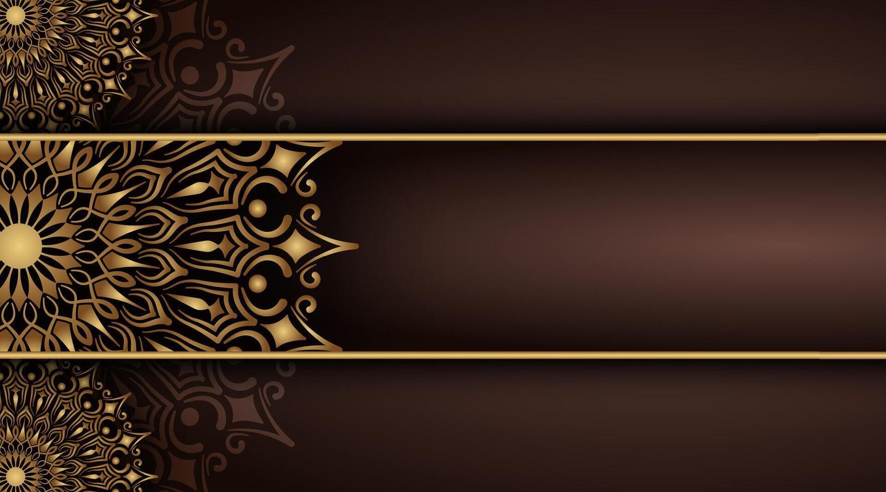 braun Hintergrund mit Gold Mandala Ornamente vektor