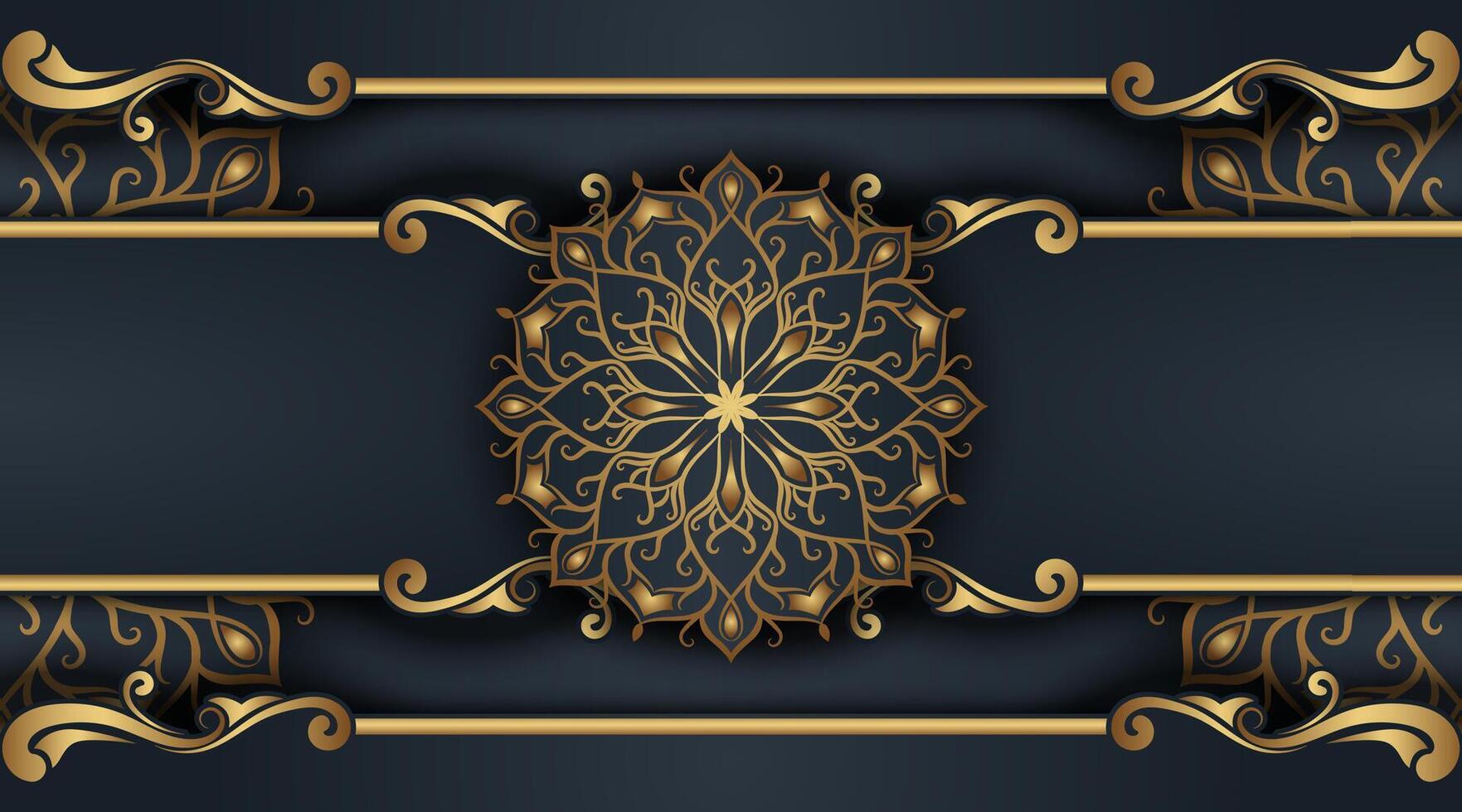 grau Hintergrund, mit Gold Mandala Ornamente vektor