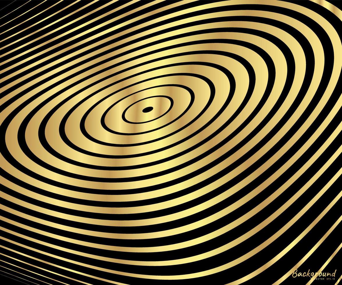 guld lyxigt cirkelmönster med gyllene våglinjer över. abstrakt bakgrund, vektorillustration vektor