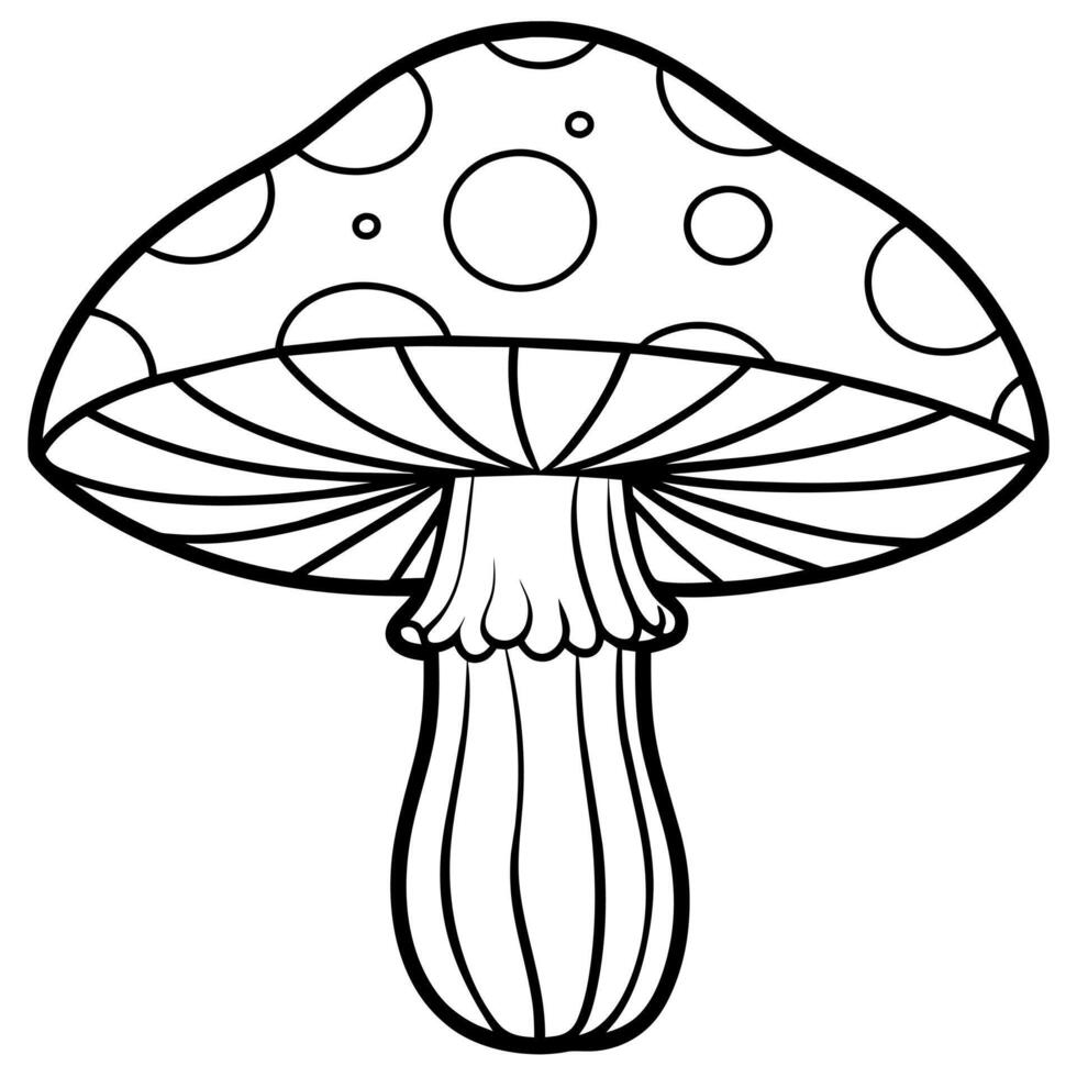 Pilz Gliederung Illustration Digital Färbung Buch Seite Linie Kunst Zeichnung vektor