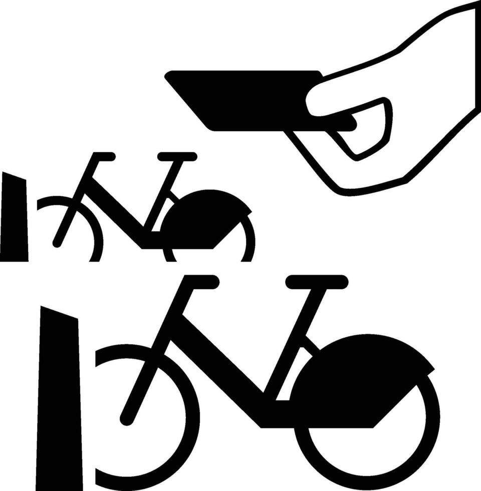 Vermietung Fahrrad iso Symbol vektor