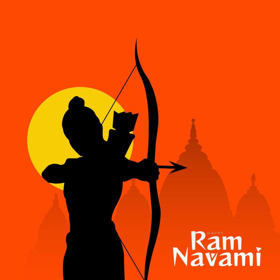 Happy Ram Navami Festival of India inlägg på sociala medier vektor