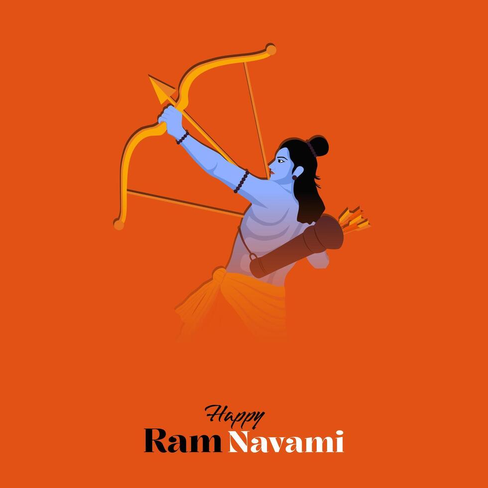 Happy Ram Navami Festival of India inlägg på sociala medier vektor