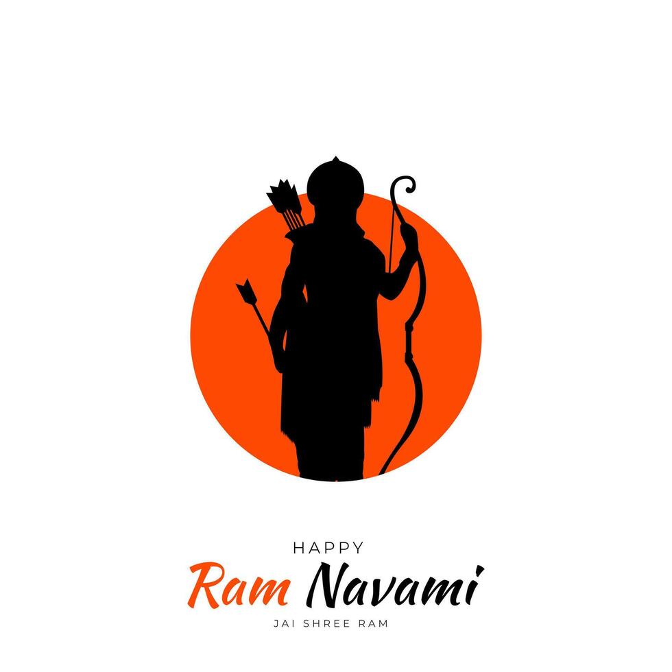 Happy Ram Navami Festival of India inlägg på sociala medier vektor