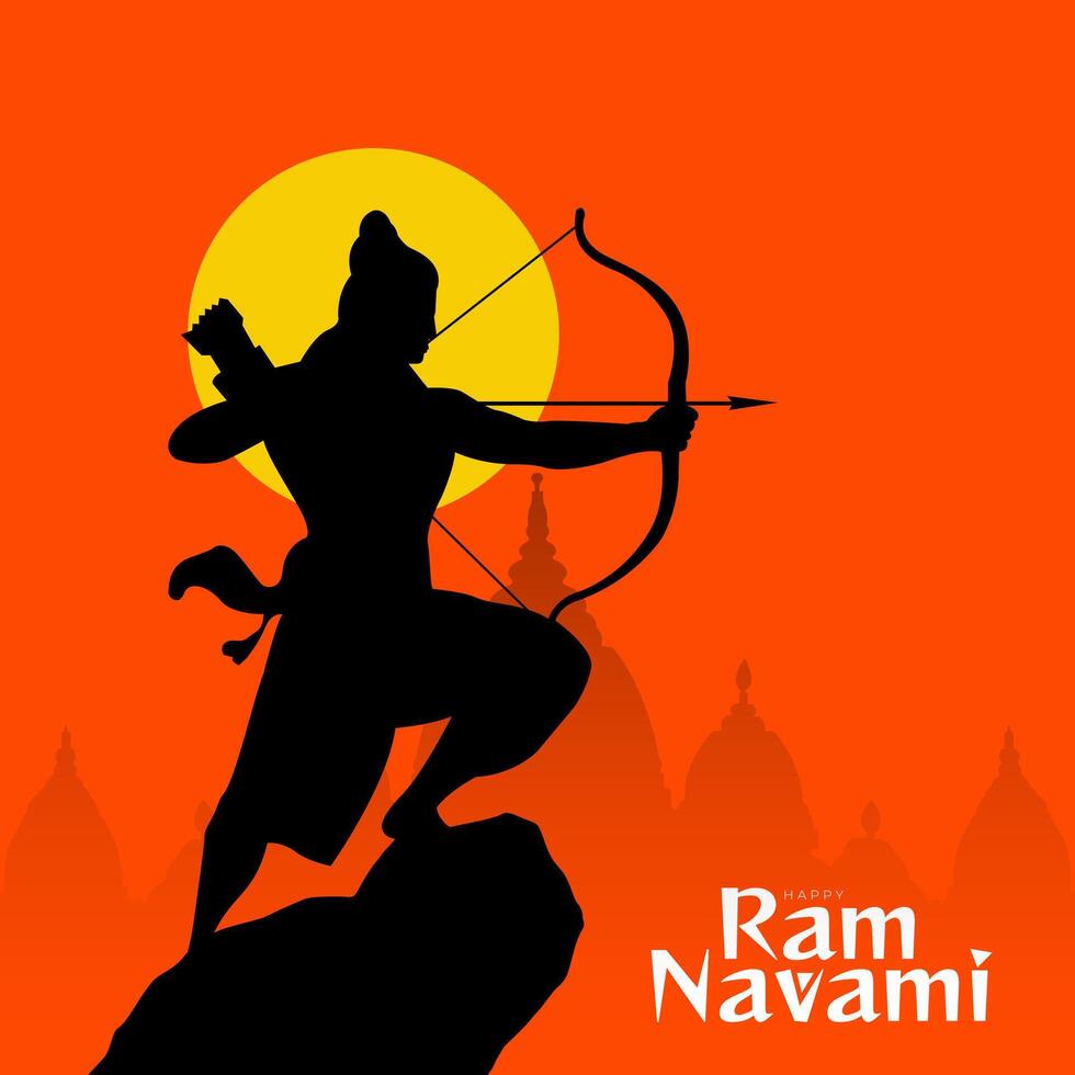 Happy Ram Navami Festival of India inlägg på sociala medier vektor