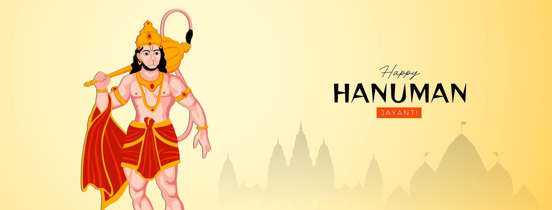 glücklich Hanuman Jayanti Sozial Medien Post das Festival von Indien vektor