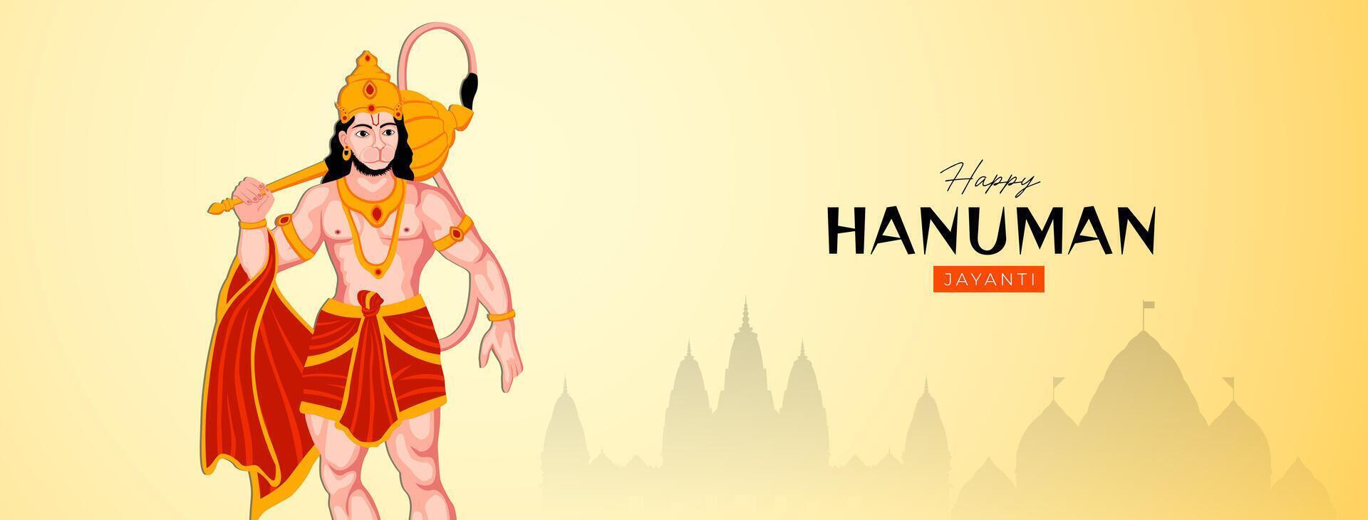 Lycklig hanuman jayanti social media posta de festival av Indien vektor