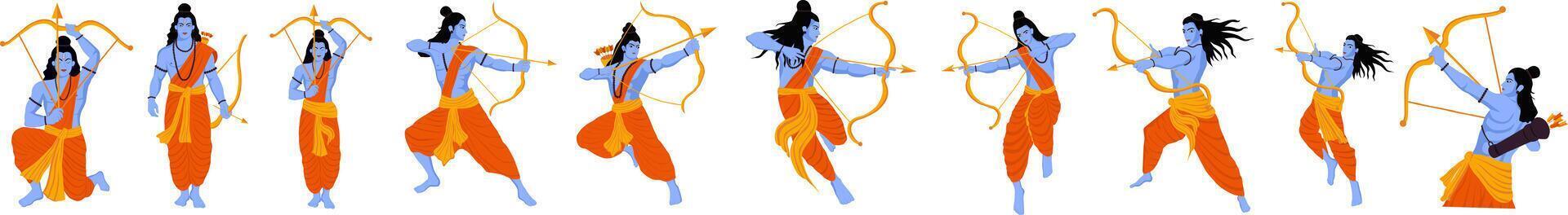 Happy Ram Navami Festival of India inlägg på sociala medier vektor