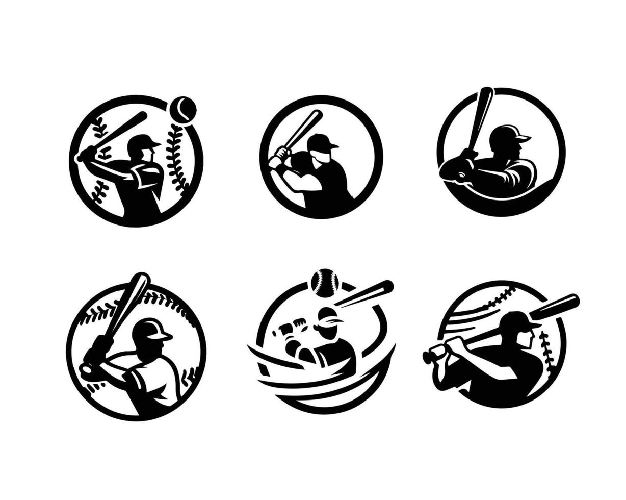 baseboll logotyp uppsättning illustration vektor