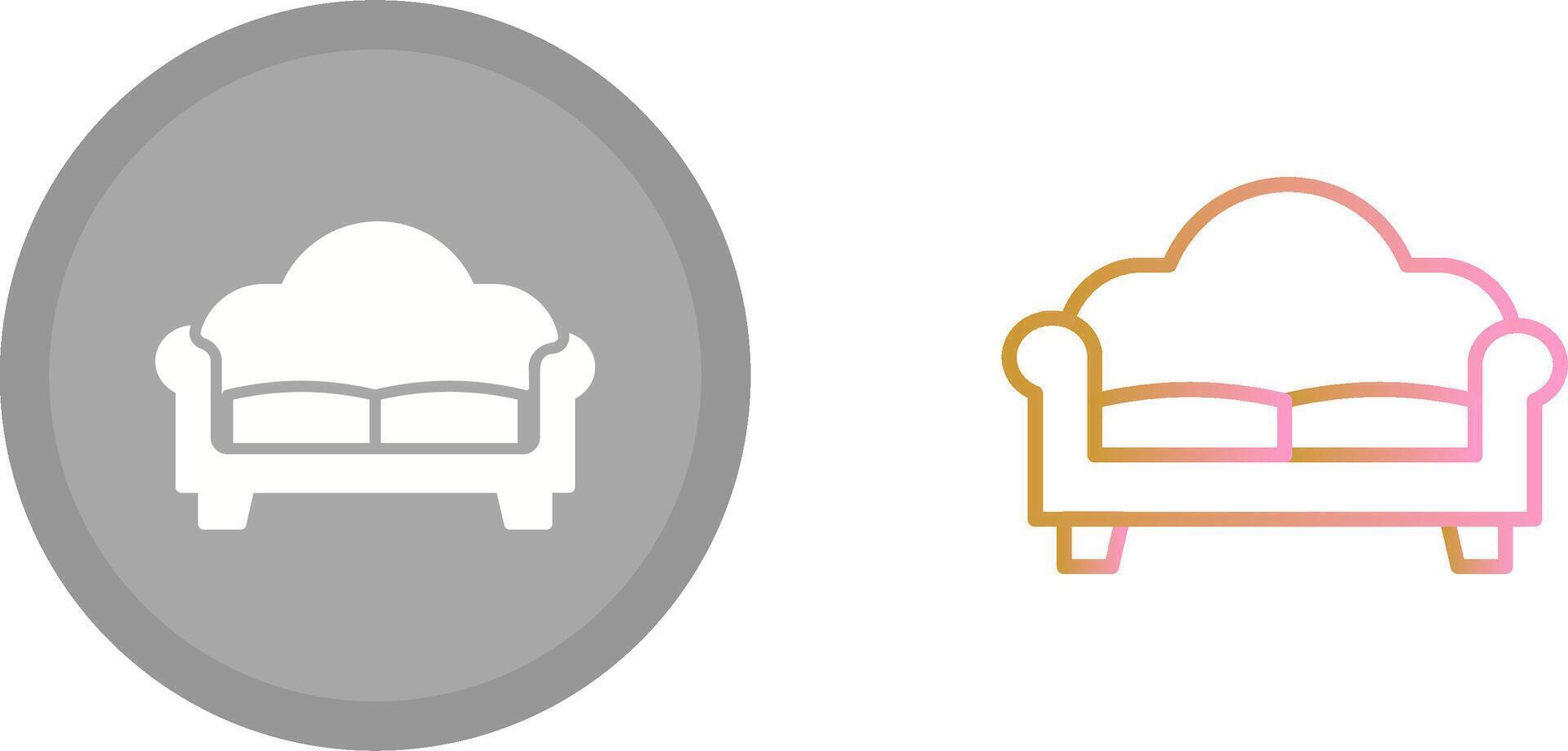 dubbel- soffa ikon vektor