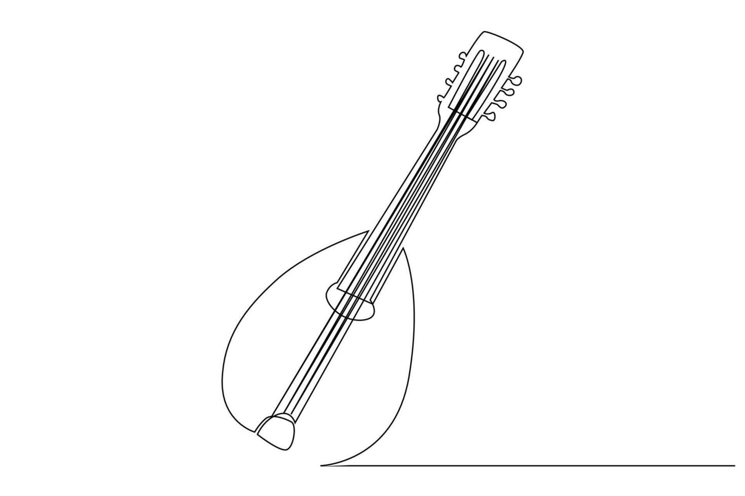 oud etnisk traditionell musikalisk instrument objekt ett linje konst design vektor
