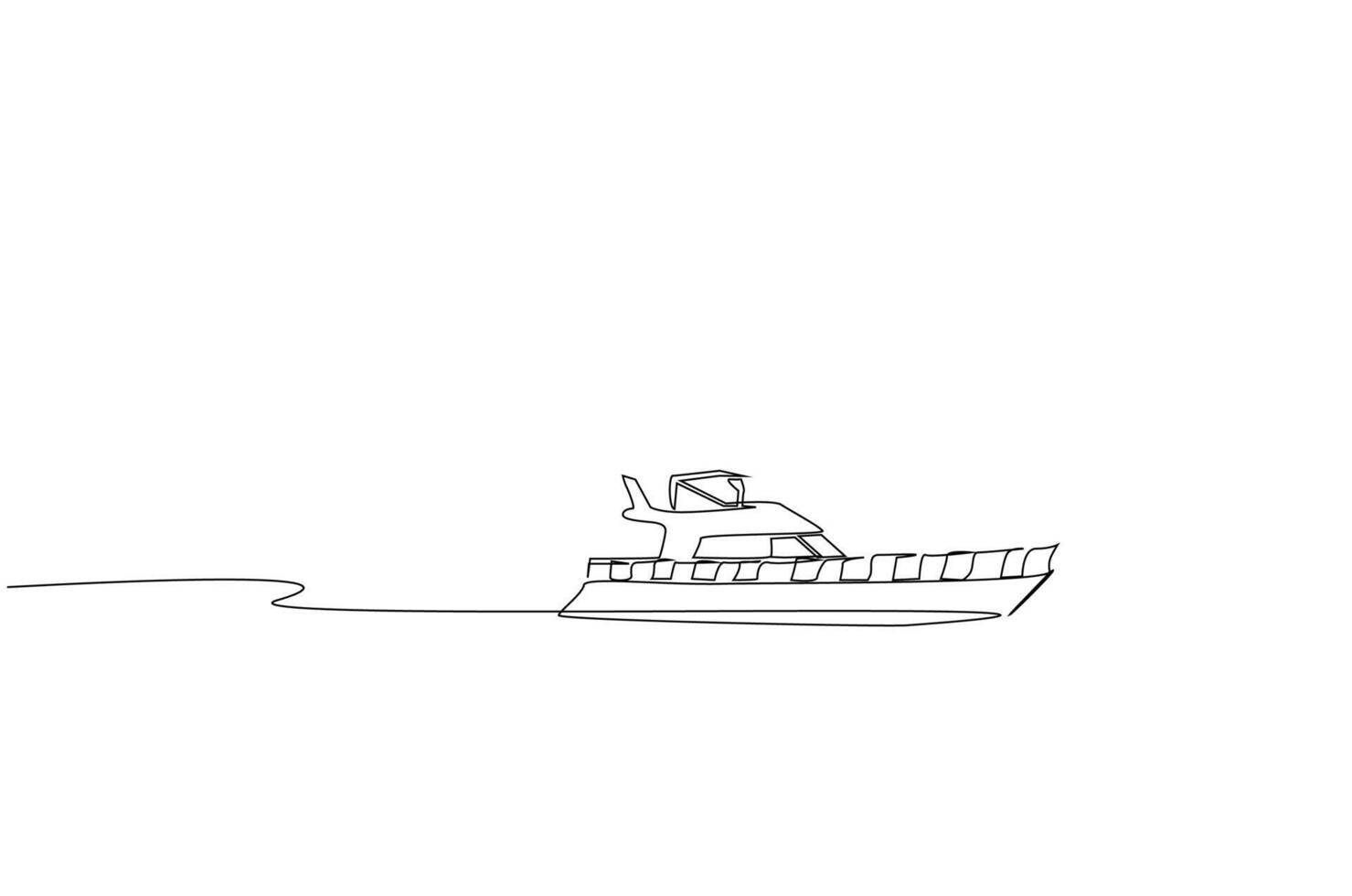lyx Yacht fordon hav semester ett linje konst design vektor