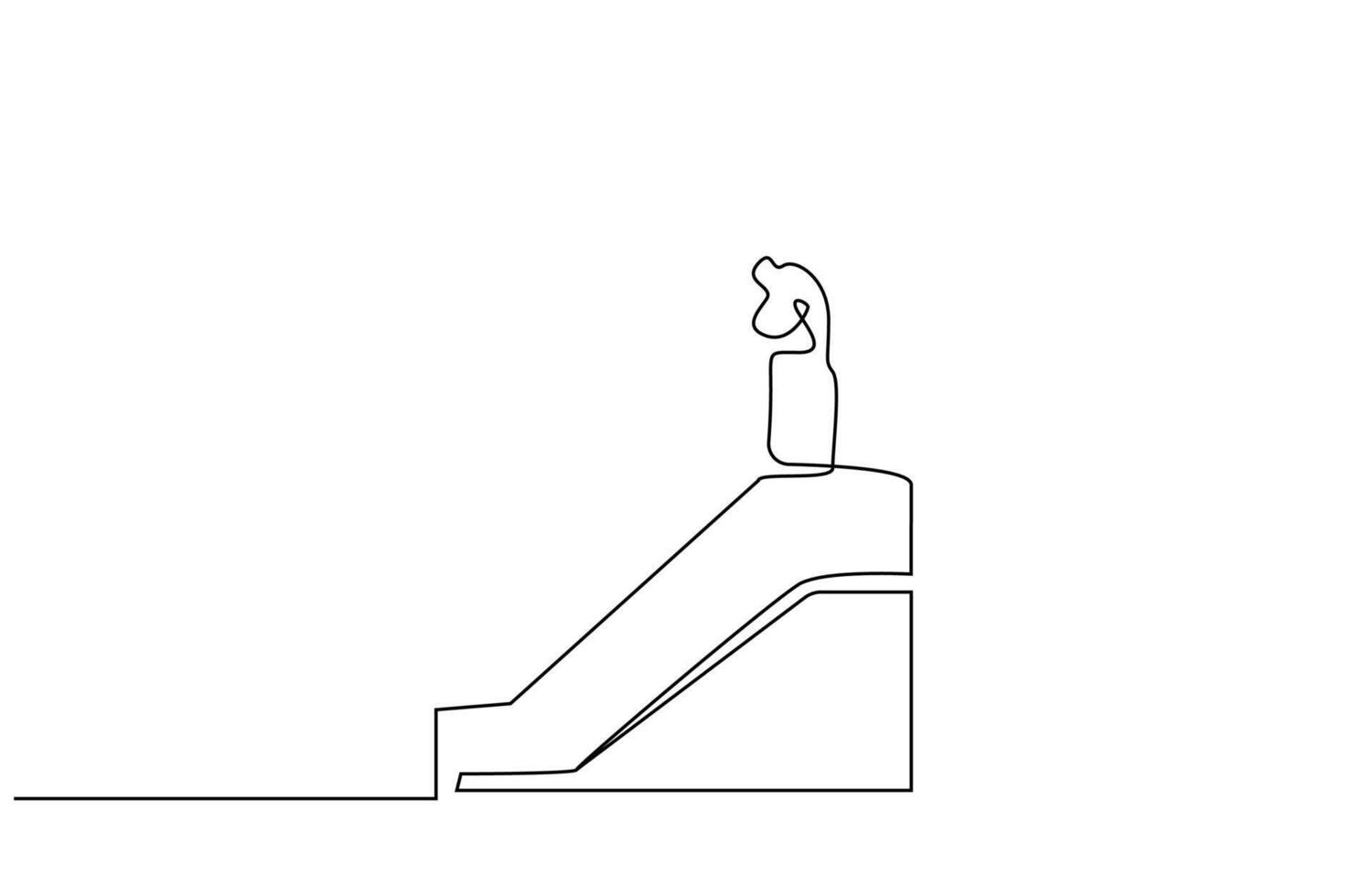 Rolltreppe Person Menschen warten Linie Kunst Design vektor