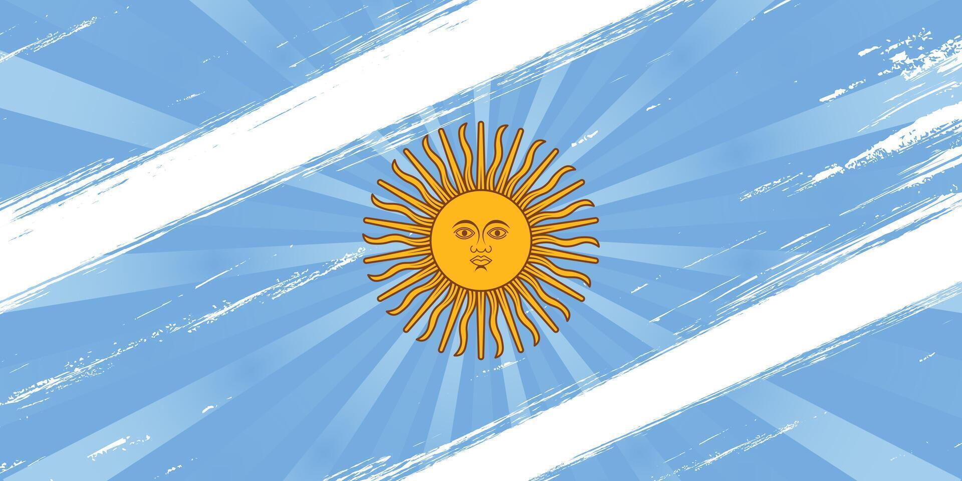 argentina flagga i grunge borsta måla stil med halvton effekt. argentinska flagga i grunge begrepp vektor