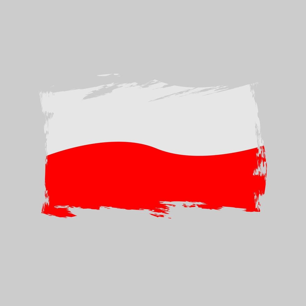 Polen Flagge auf grau Hintergrund vektor