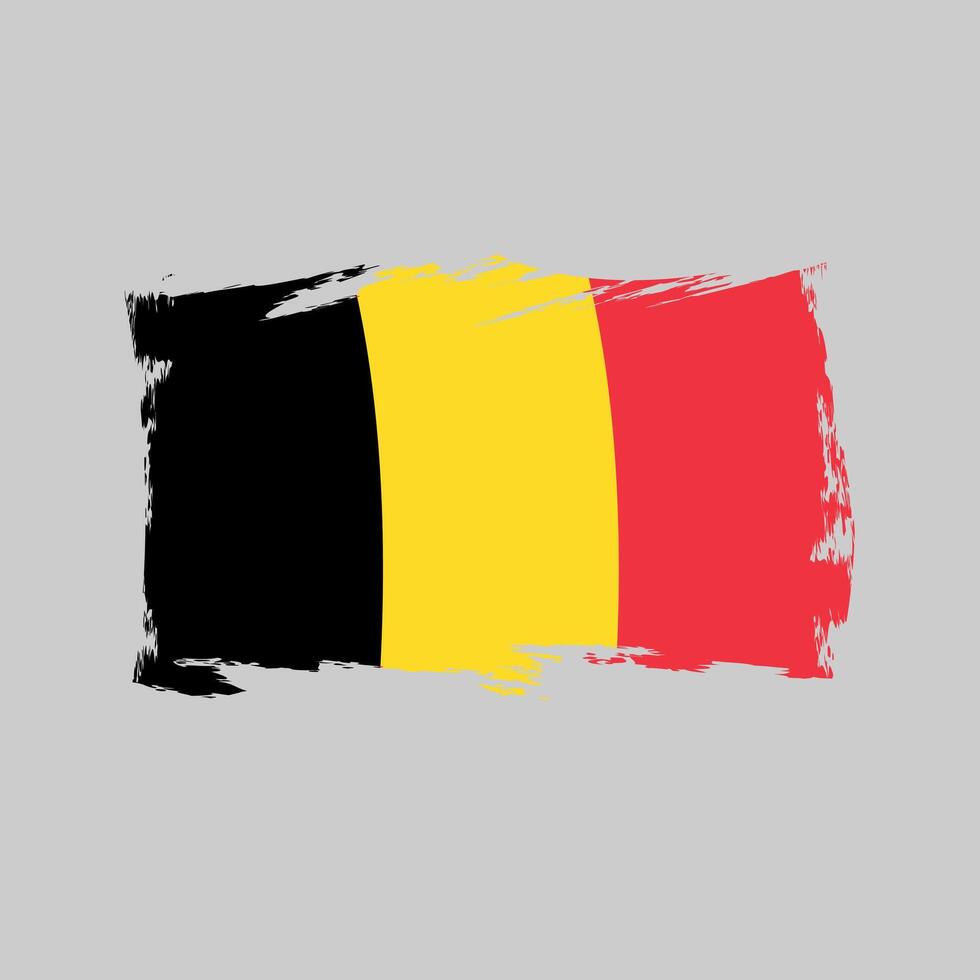 belgien flagga på grå bakgrund vektor