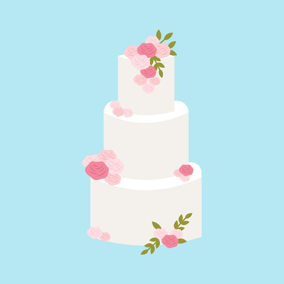 eben Illustration von Hochzeit Kuchen vektor