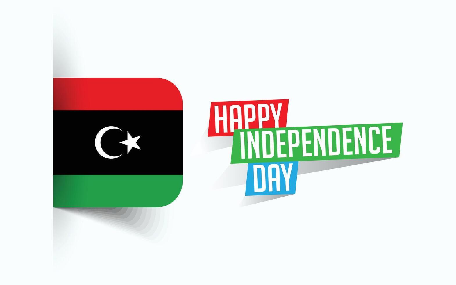 glücklich Unabhängigkeit Tag von Libyen Illustration, National Tag Poster, Gruß Vorlage Design, eps Quelle Datei vektor