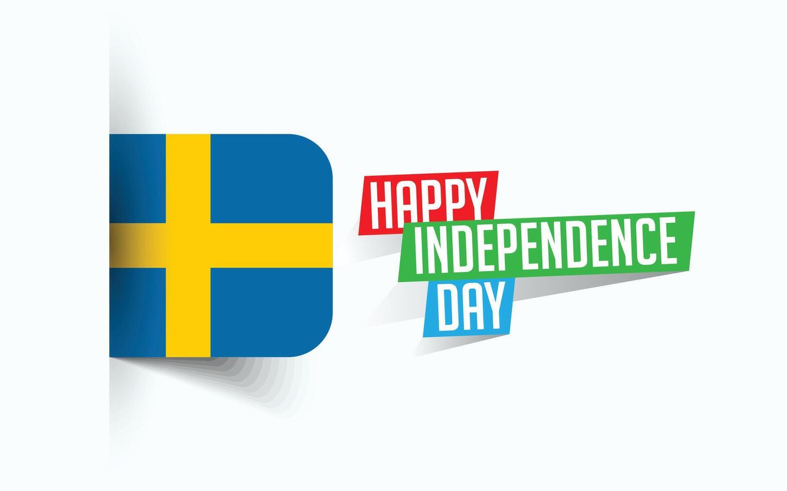 Lycklig oberoende dag av Sverige illustration, nationell dag affisch, hälsning mall design, eps källa fil vektor