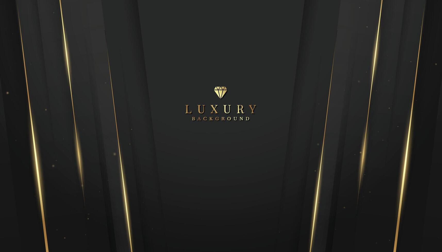 luxuriös schwarz Hintergrund mit funkelnd Gold und funkeln. modern elegant abstrakt Hintergrund vektor