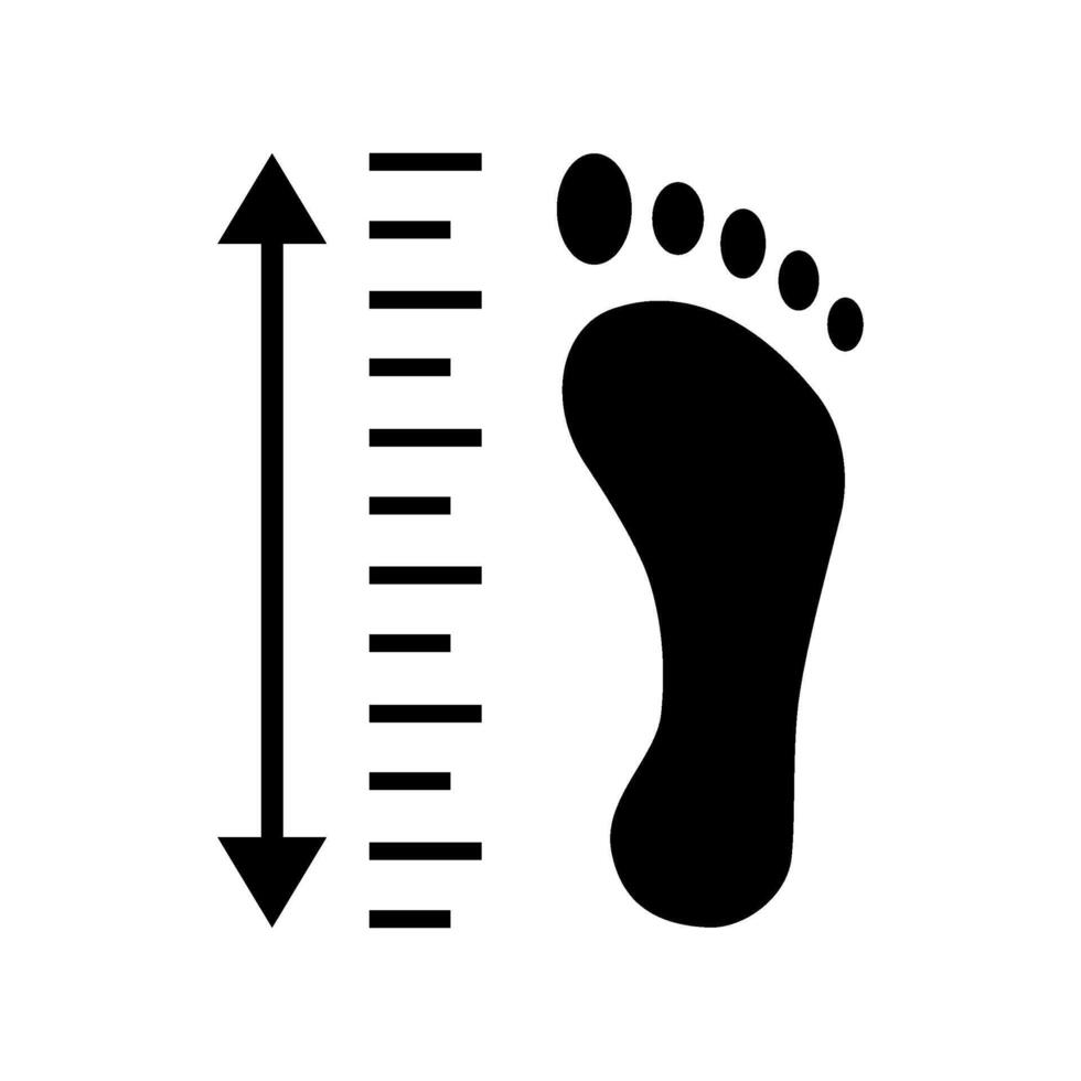 Fuß Größe Symbol auf Weiß Hintergrund. vektor
