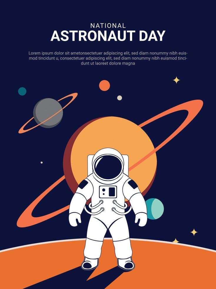 nationell astronaut dag bakgrund. vektor