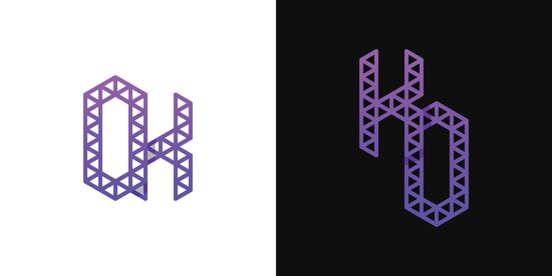 brev ko och ok polygon logotyp, lämplig för företag relaterad till polygon med ko eller ok initialer vektor