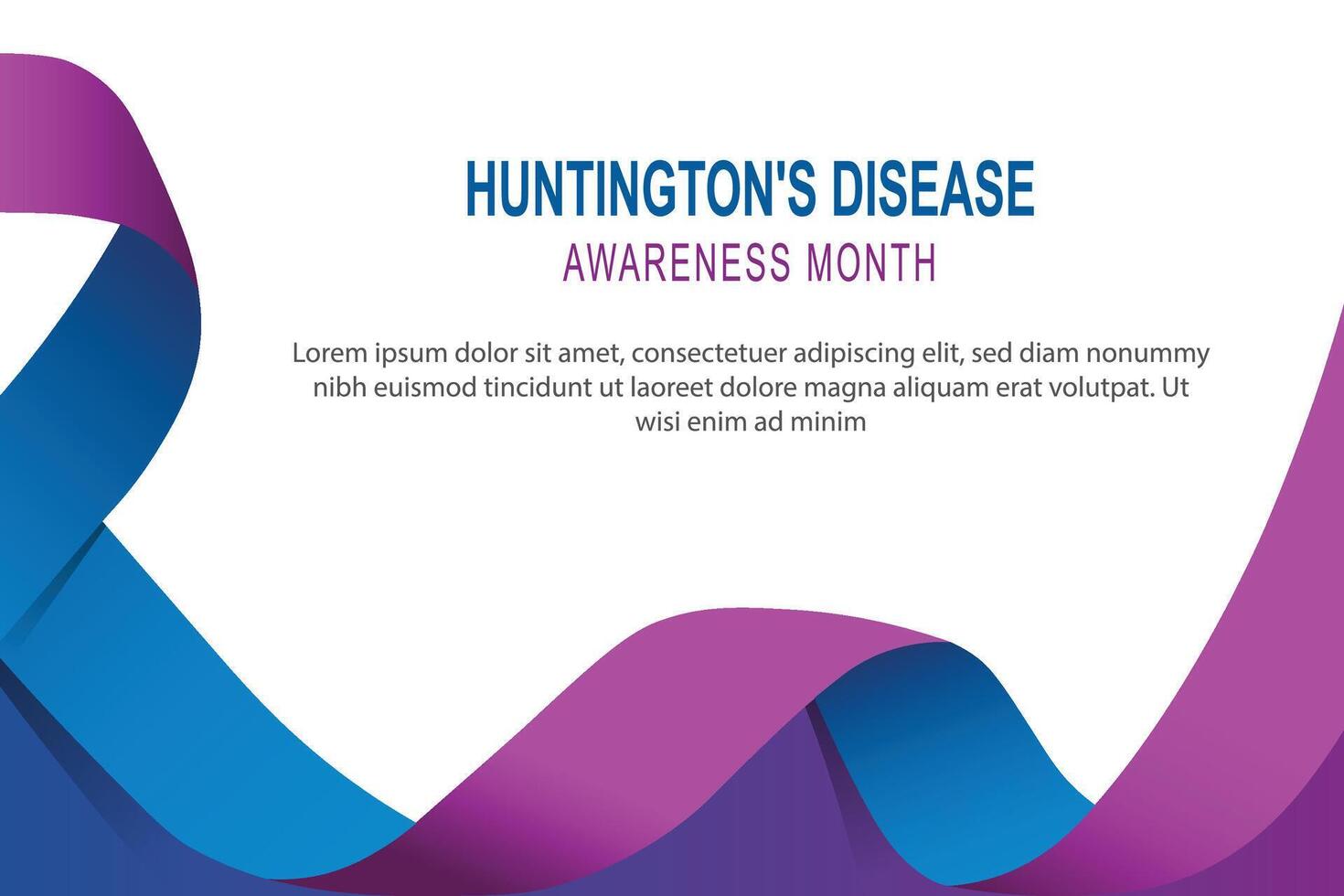 huntingtons sjukdom medvetenhet månad bakgrund. vektor