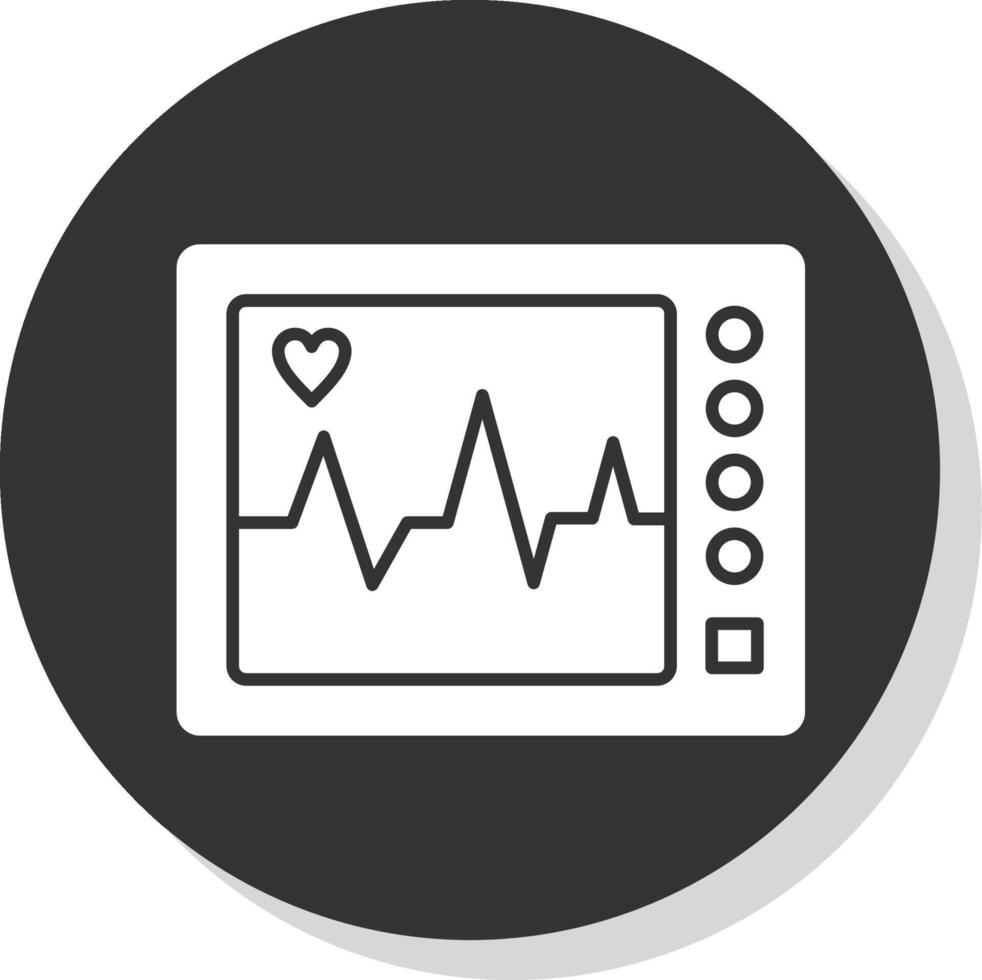 EKG Maschine Glyphe grau Kreis Symbol vektor