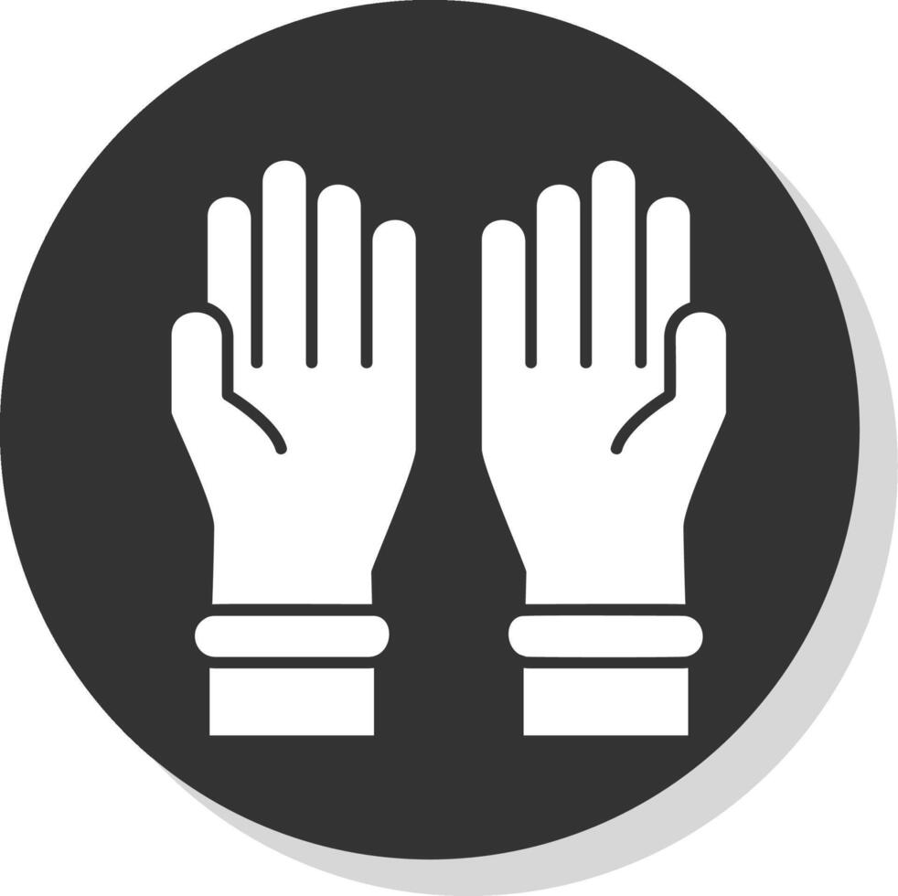 schützend Handschuhe Glyphe grau Kreis Symbol vektor