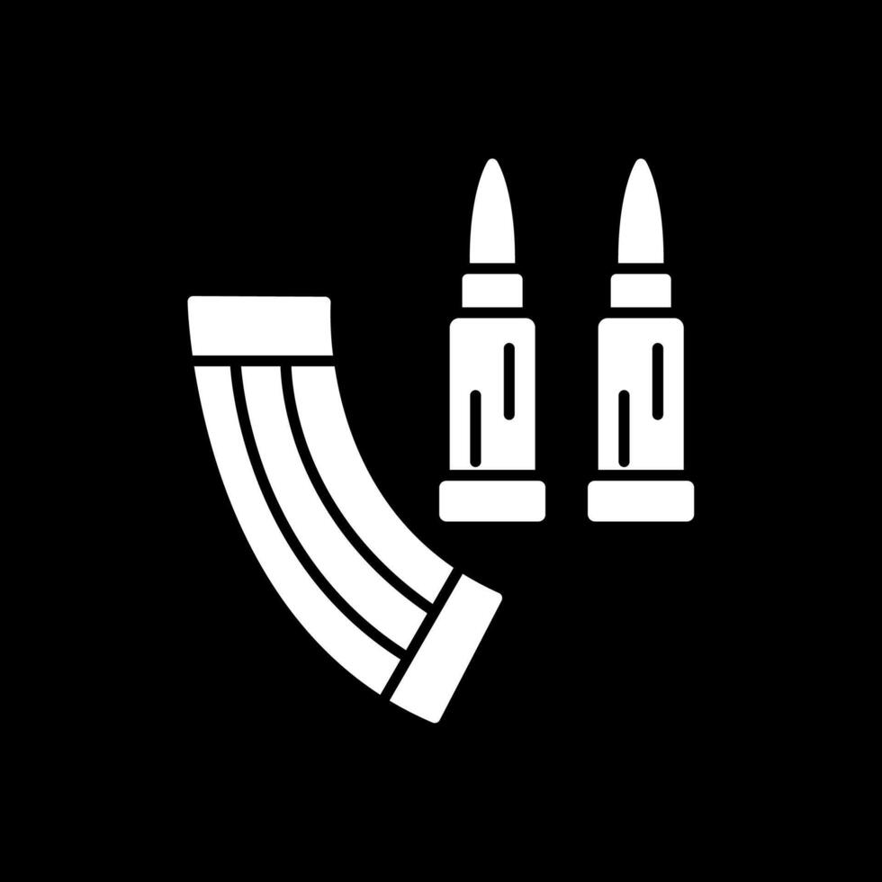 Munition Glyphe invertiert Symbol vektor