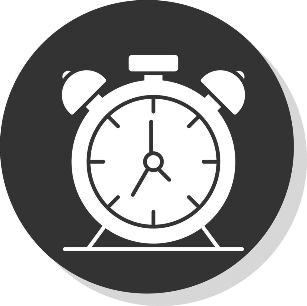 Alarm Uhr Glyphe grau Kreis Symbol vektor