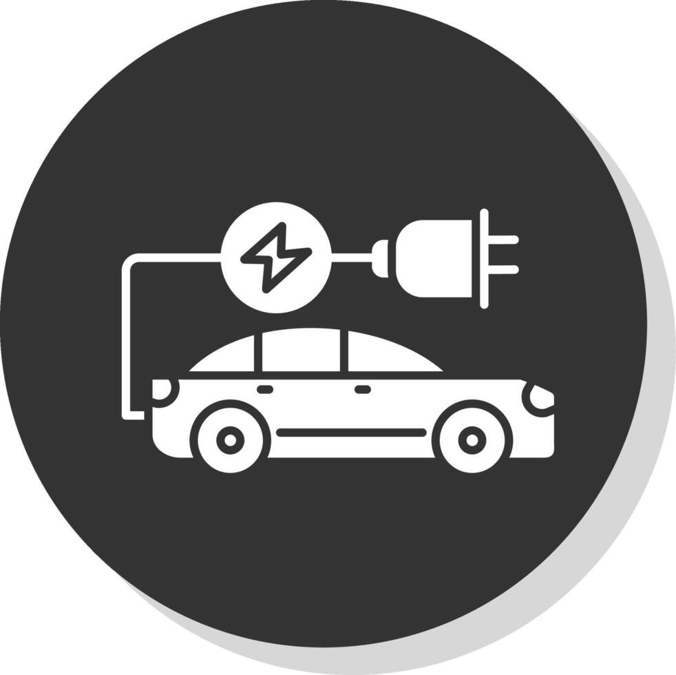 elektrisch Auto Glyphe grau Kreis Symbol vektor