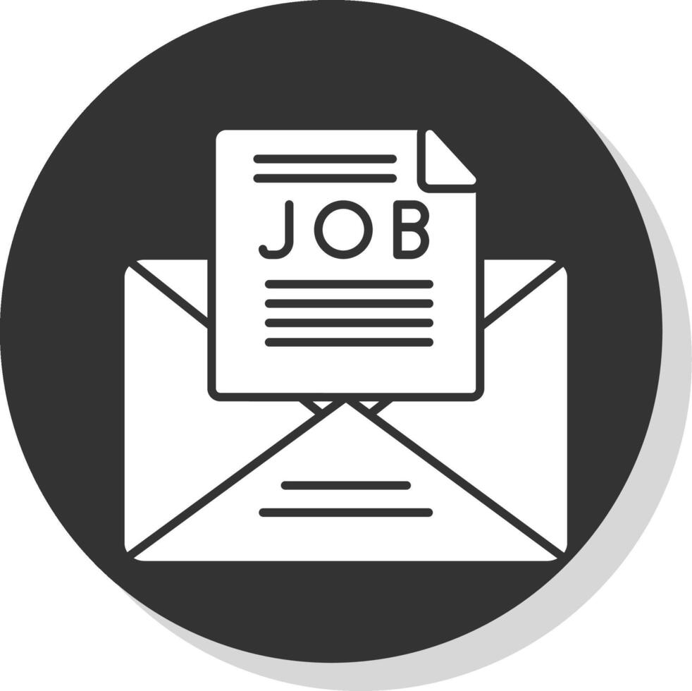 Job Angebot Glyphe grau Kreis Symbol vektor