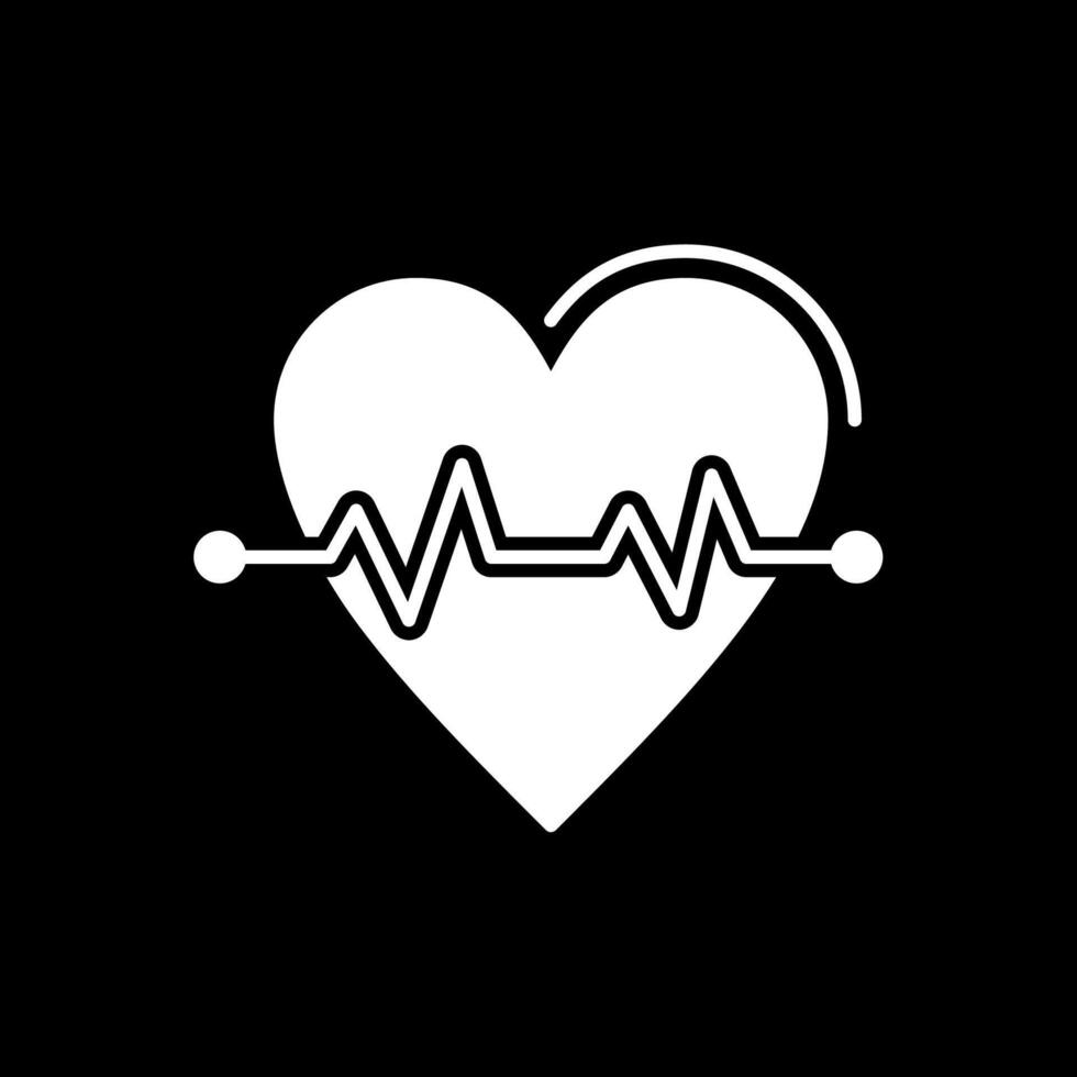 Herzfrequenz-Glyphe invertiertes Symbol vektor