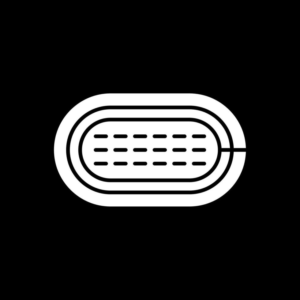 Invertiertes Symbol für die Glyphe der Laufstrecke vektor