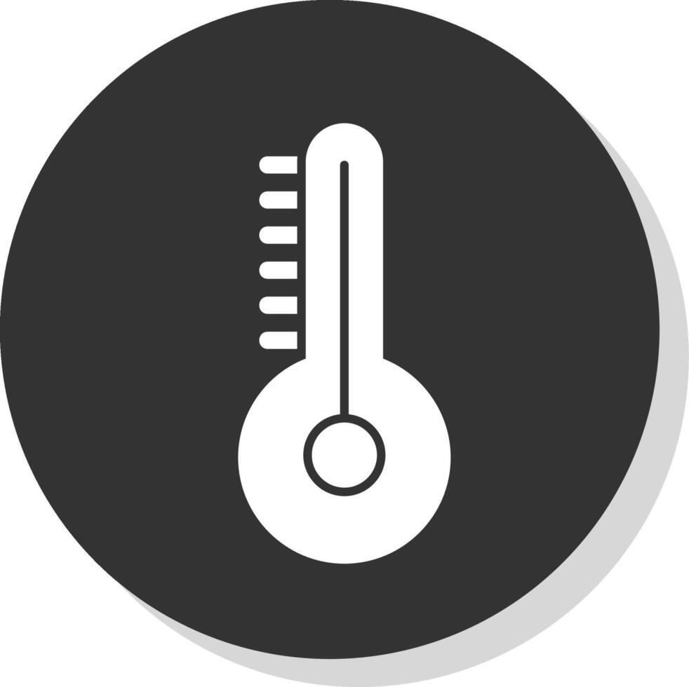 temperatur glyf grå cirkel ikon vektor