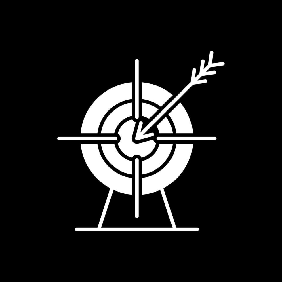 Bogenschießen Glyphe umgekehrtes Symbol vektor