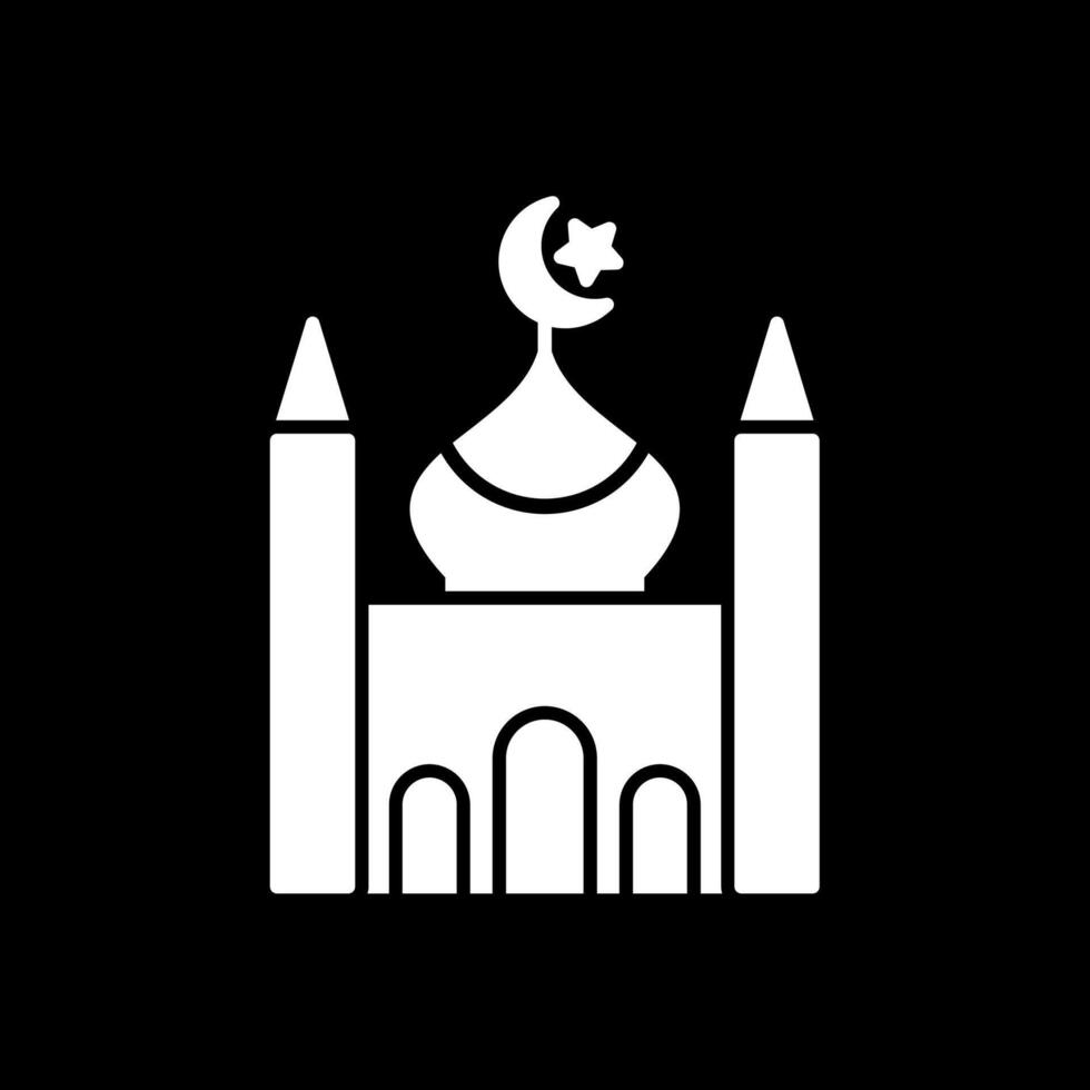 Moschee-Glyphe invertiertes Symbol vektor