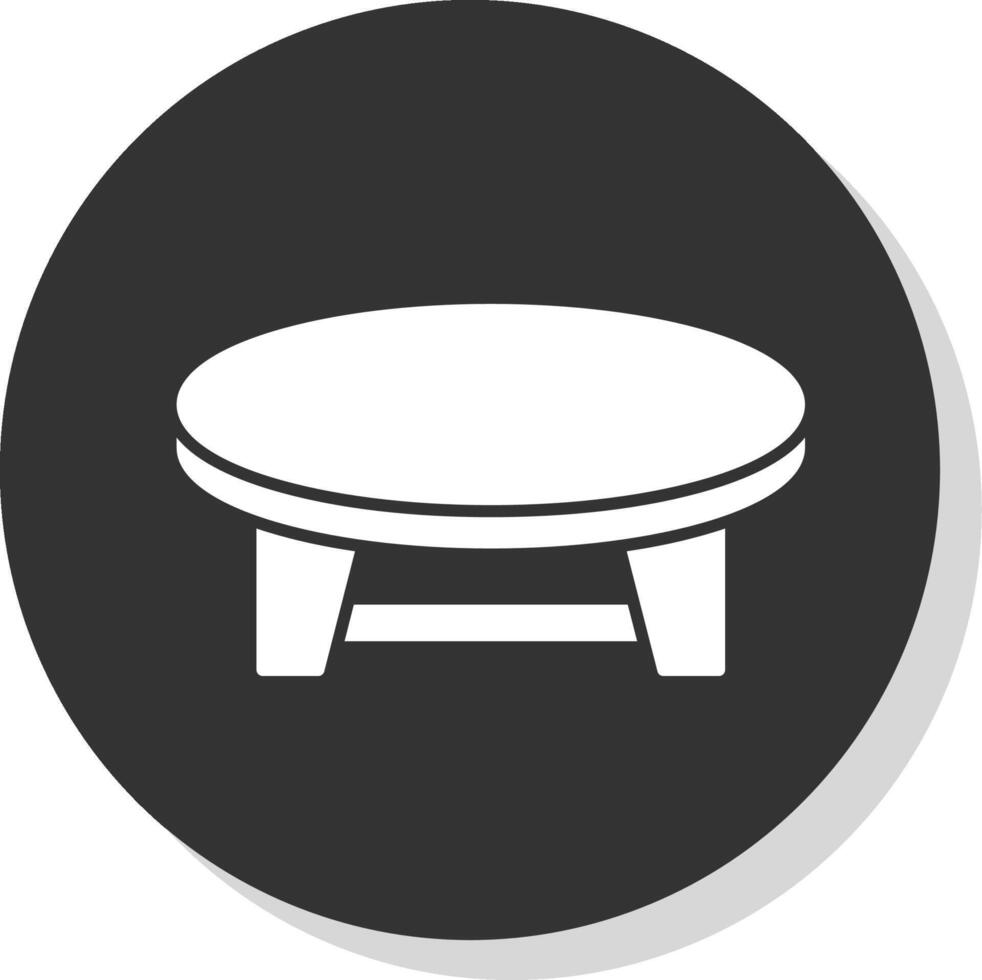 Kaffee Tabelle Glyphe grau Kreis Symbol vektor