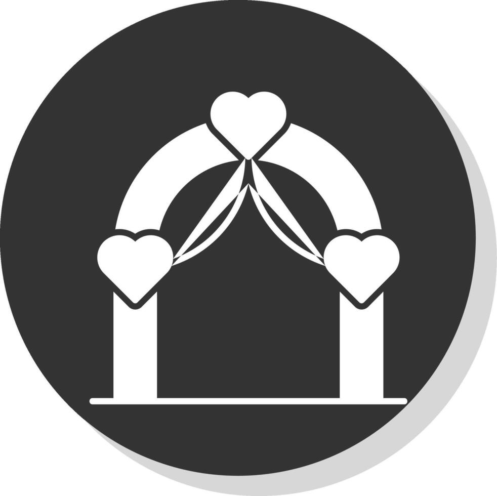 Hochzeit Bogen Glyphe grau Kreis Symbol vektor