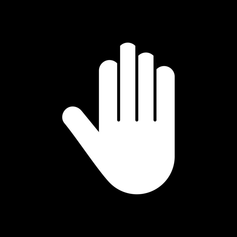 Invertiertes Symbol für Handglyphe vektor
