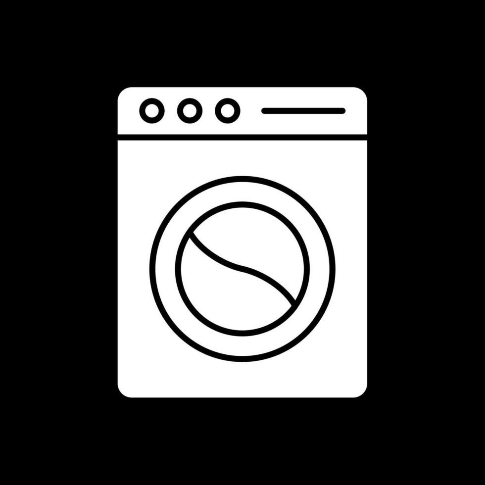 tvätt glyf inverterad ikon vektor