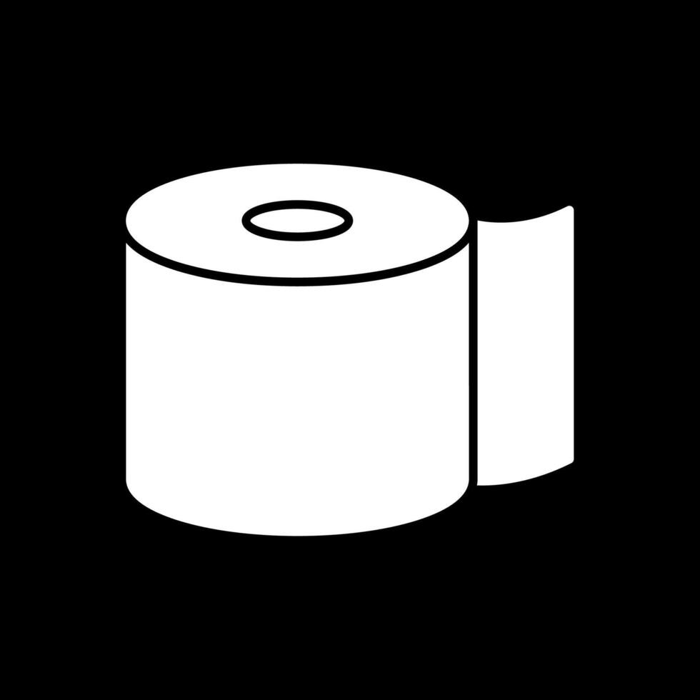 Toilettenpapier-Glyphe invertiertes Symbol vektor