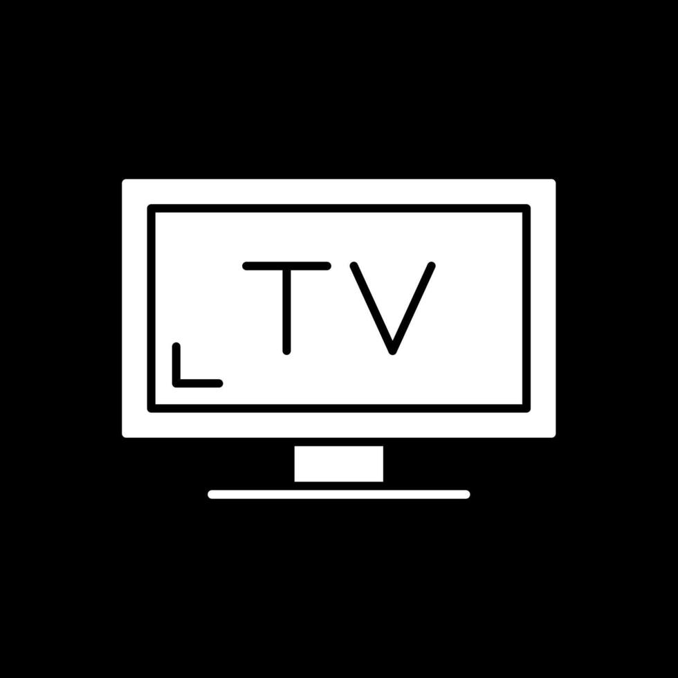 TV-Glyphe invertiertes Symbol vektor