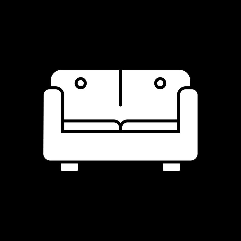Sofa Bett Glyphe invertiert Symbol vektor