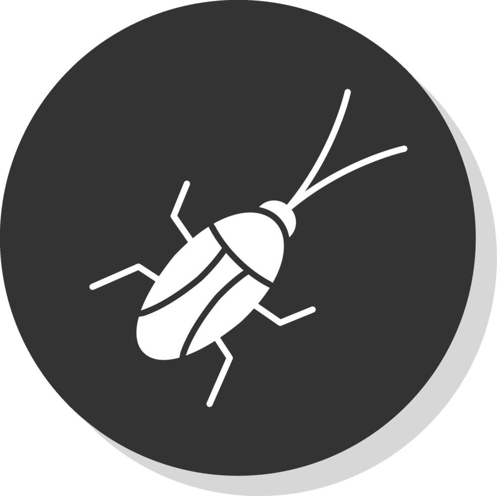 kackerlacka glyf grå cirkel ikon vektor