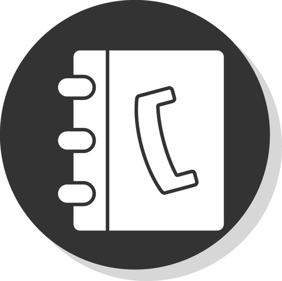 Telefonbuch Glyphe grau Kreis Symbol vektor